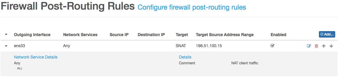 system fw post routing rules